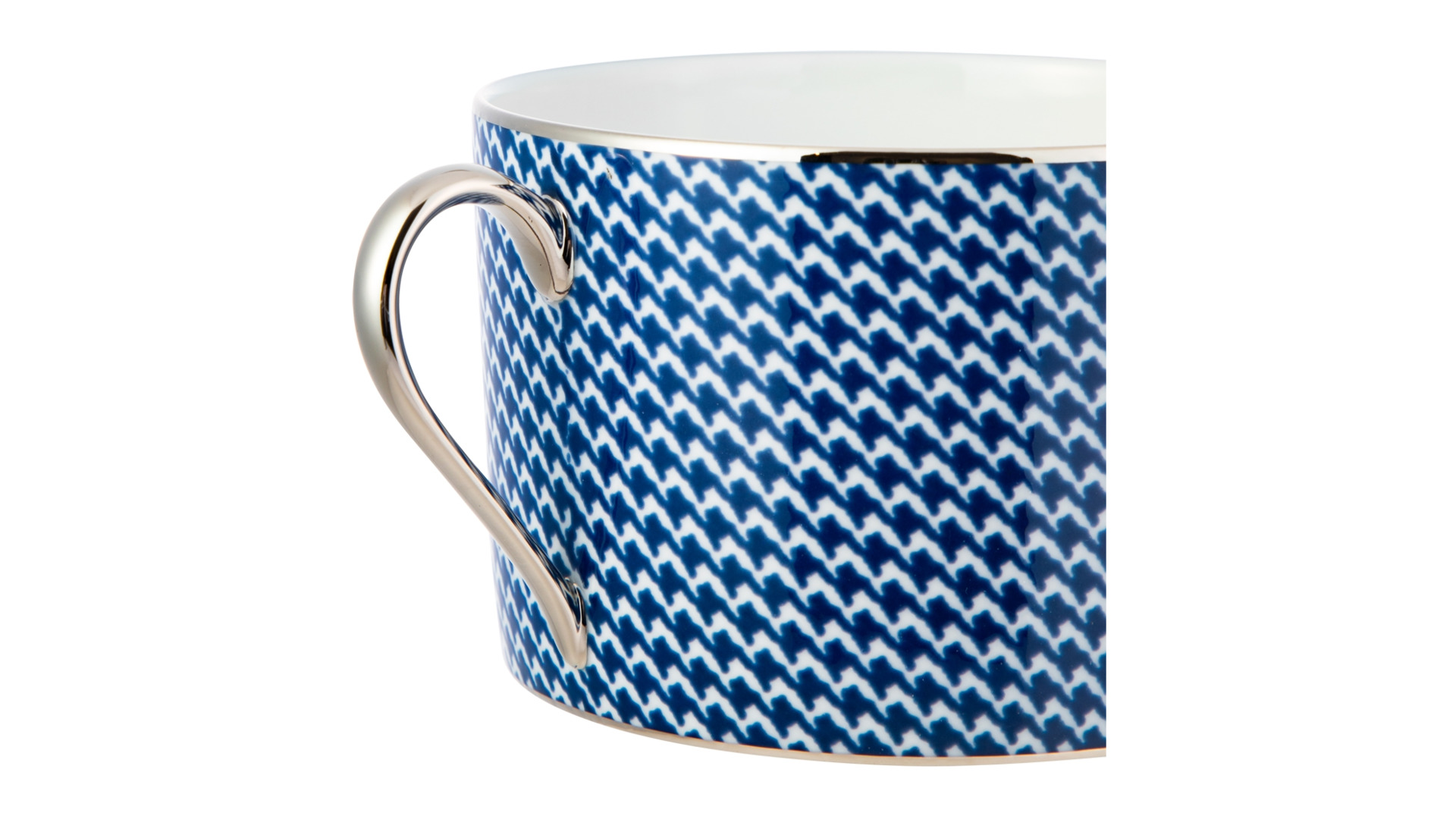 Чашка чайная с блюдцем Legle Гусиная лапка 250 мл, фарфор, темно-синяя