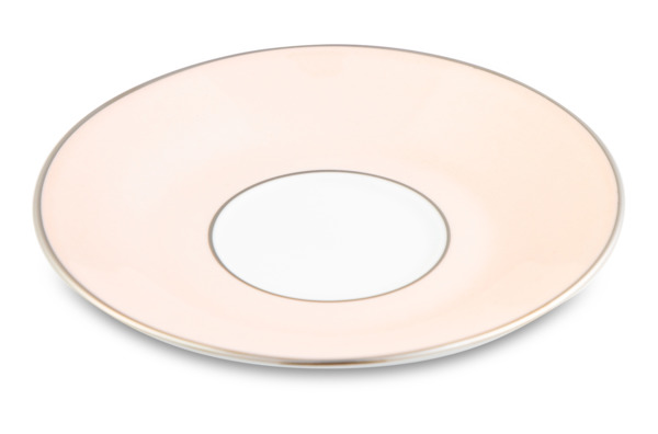 Чашка чайная с блюдцем Legle Под солнцем 280 мл, фарфор, бледно-розовая, платиновый кант