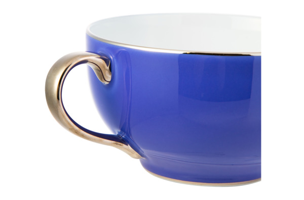 Чашка чайная с блюдцем Legle Под солнцем 280 мл, фарфор, фиолетовая, платиновый кант
