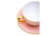 Чашка чайная с блюдцем Legle Под солнцем 280 мл, фарфор, бледно-розовая, золотой кант