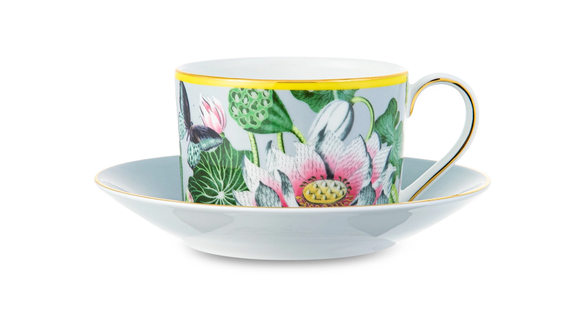 Чашка чайная с блюдцем Wedgwood Вандерласт Водяная лилия 180 мл, фарфор