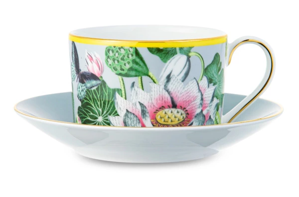 Чашка чайная с блюдцем Wedgwood Вандерласт Водяная лилия 180 мл, фарфор