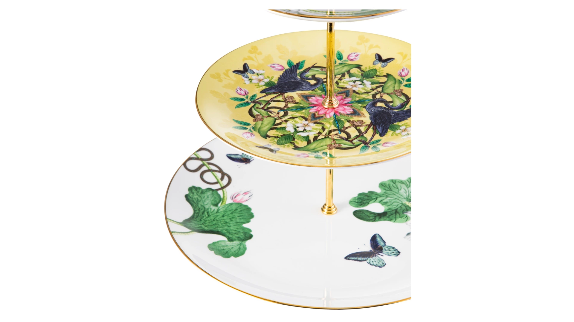 Блюдо трехъярусное Wedgwood Вандерласт Водяная лилия, фарфор, п/к
