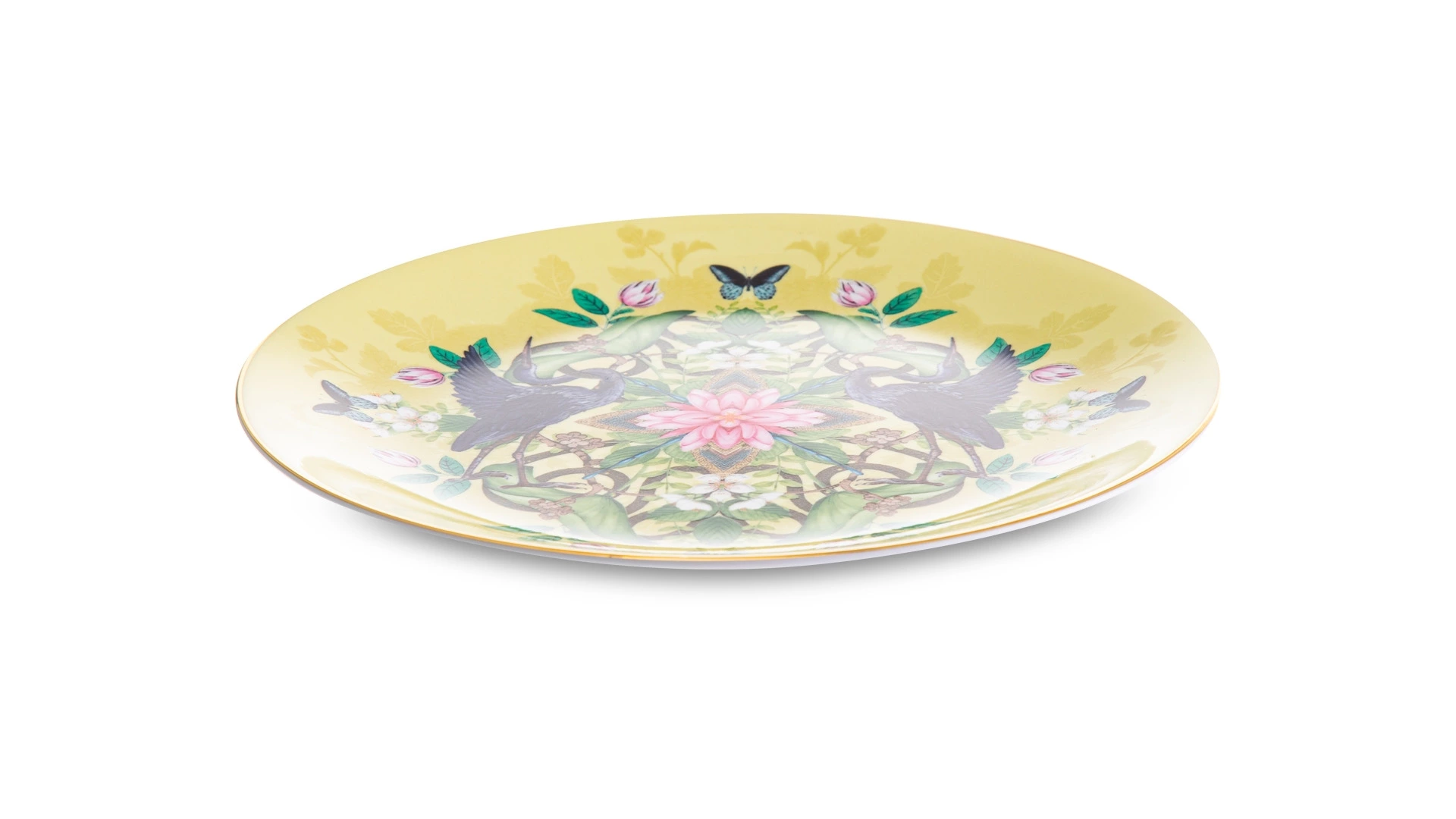Тарелка закусочная Wedgwood Вандерласт Водяная лилия 20 см, фарфор, желтая