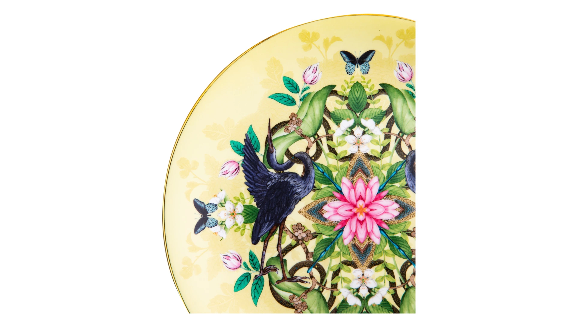 Тарелка закусочная Wedgwood Вандерласт Водяная лилия 20 см, фарфор, желтая