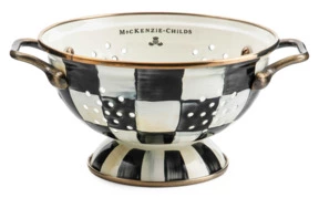 Дуршлаг MacKenzie-Childs Courtly Check 16x9 см, сталь нержавеющая, черный