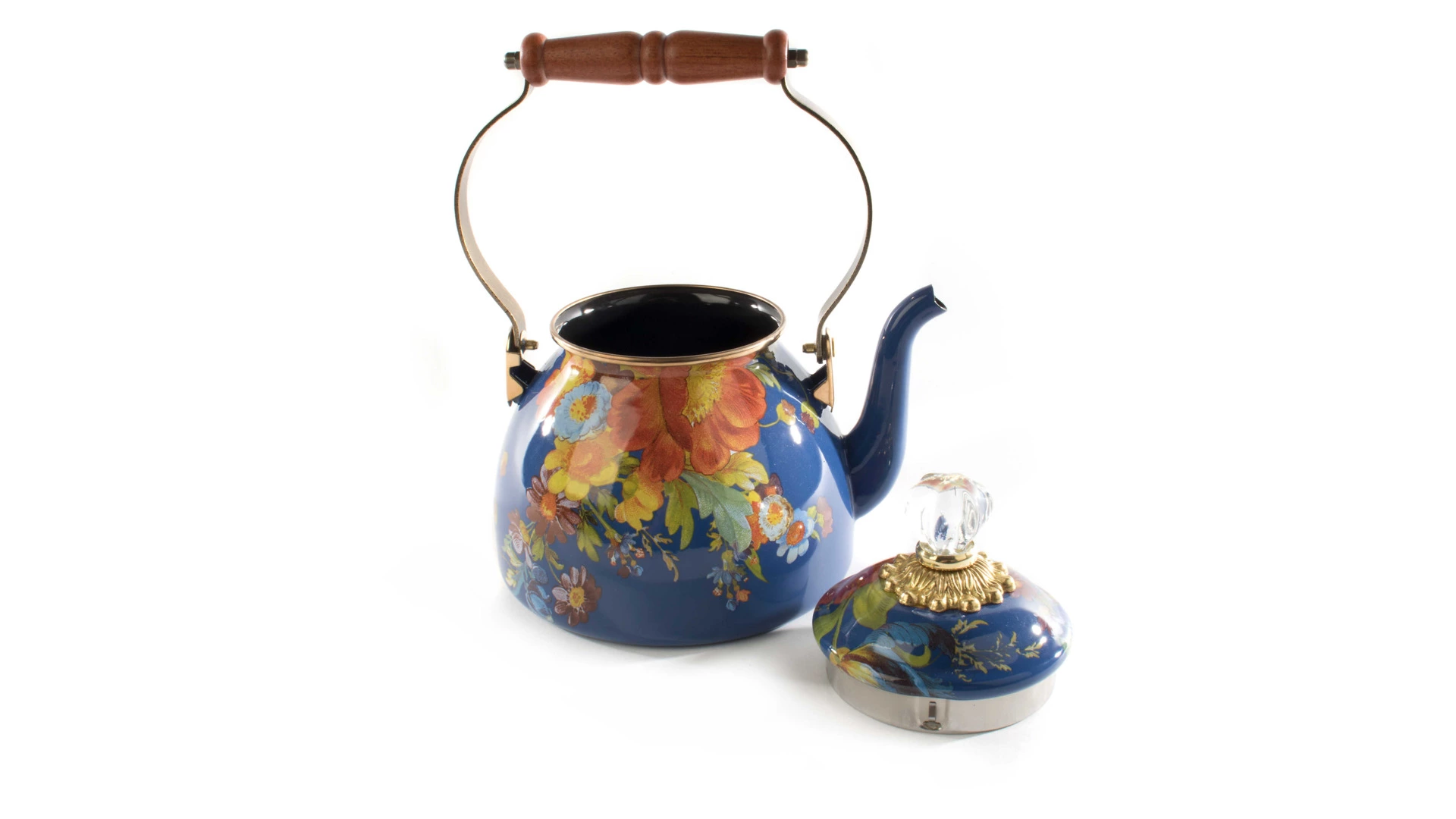 Чайник Mackenzie-Childs Flower Market 2 л, сталь нержавеющая, синий