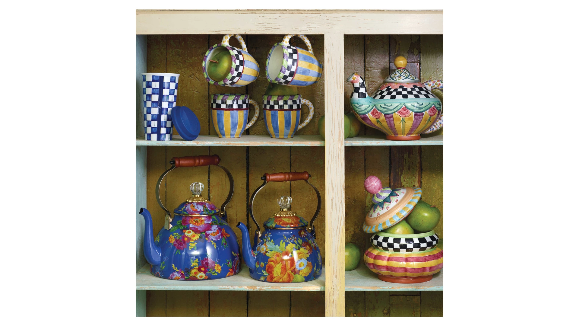 Чайник Mackenzie-Childs Flower Market 2 л, сталь нержавеющая, синий