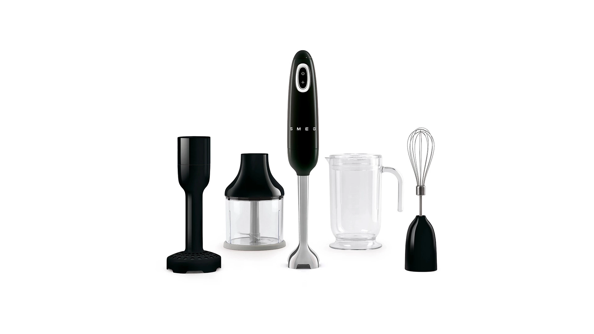 Блендер погружной SMEG HBF22BLEU 700 Вт, с насадками, кувшин 1,4л, измельчитель 0,5л, черный