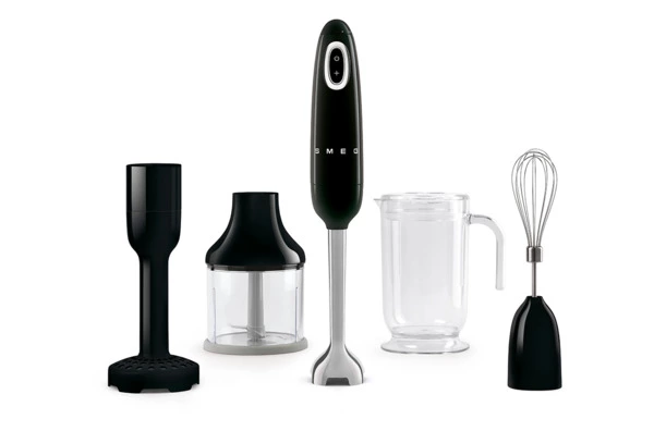 Блендер погружной SMEG HBF22BLEU 700 Вт, с насадками, кувшин 1,4л, измельчитель 0,5л, черный