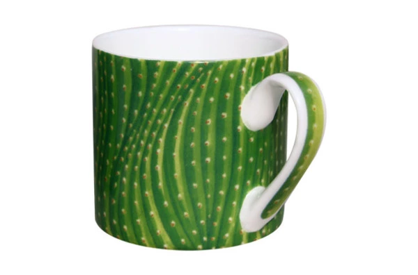 Чашка кофейная с блюдцем Taitu Кактусы 100 мл, фарфор костяной
