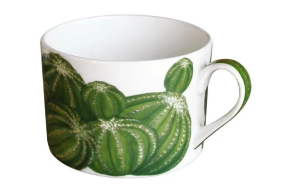 Чашка чайная с блюдцем Taitu Кактусы 230 мл, фарфор костяной