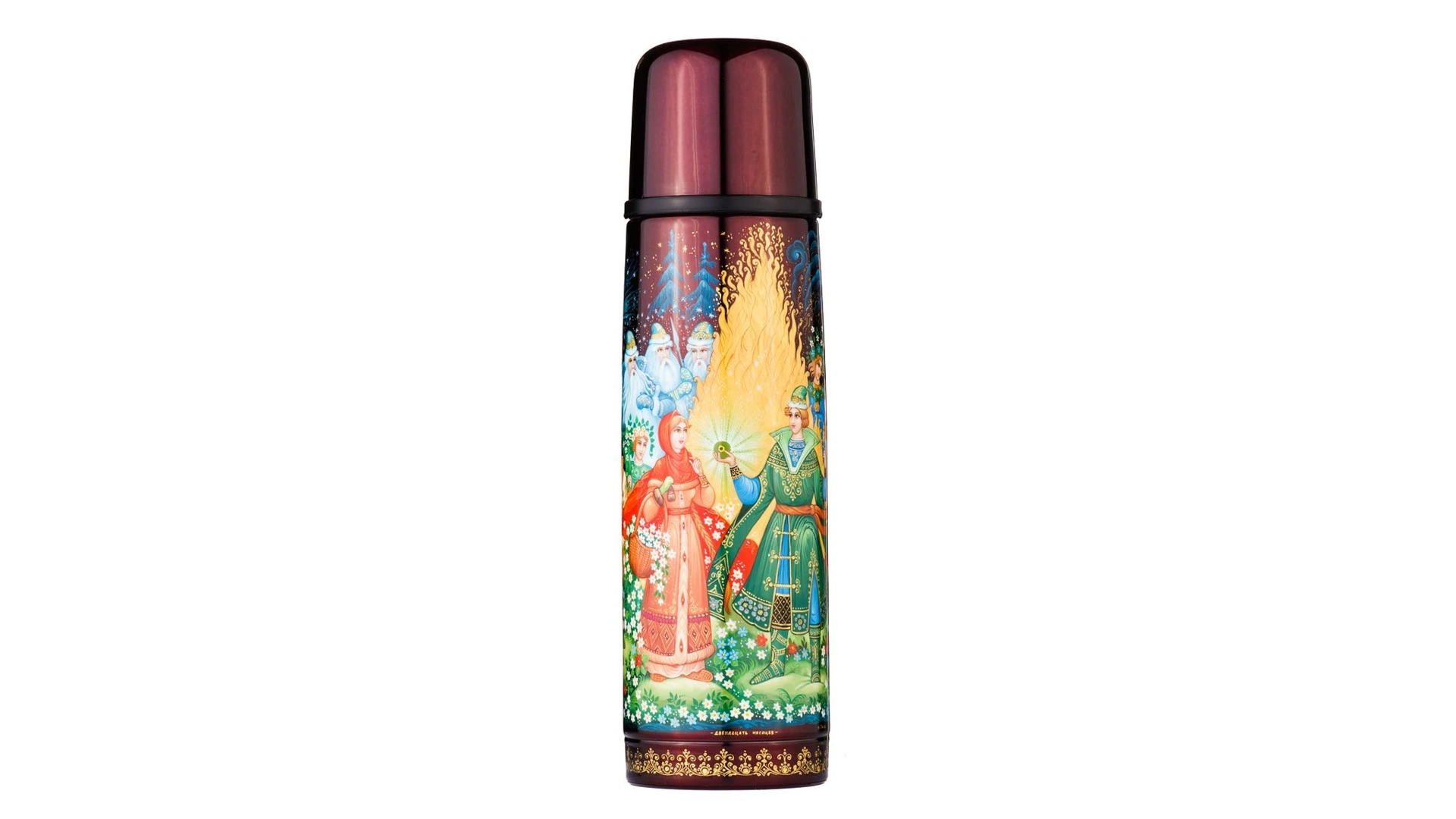 Термос THERMOS FBB 500BC Палех Двенадцать месяцев, 500 мл, сталь нержавеющая, лаковая миниатюра, п/к