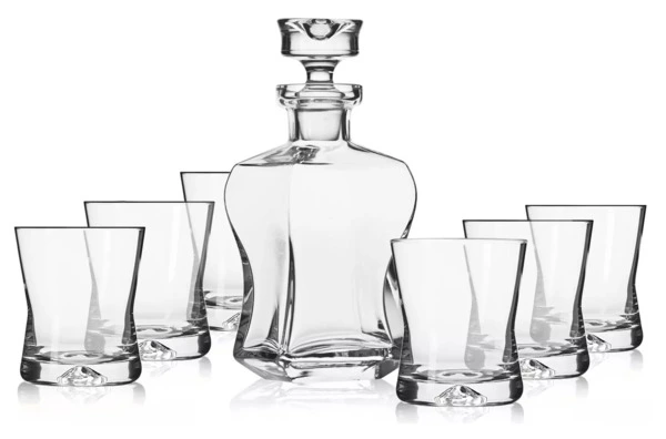 Набор для виски Krosno Автограф 7 предметов, штоф 500 мл, стаканы для виски  290 мл 6шт, стекло, п/к