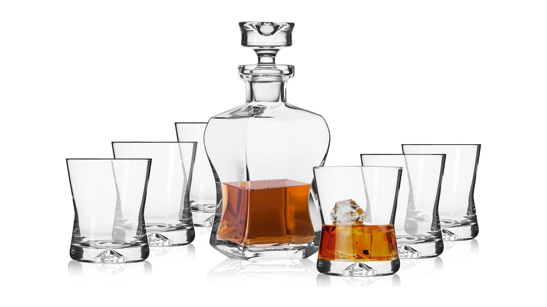 Набор для виски Krosno Автограф 7 предметов, штоф 500 мл, стаканы для виски  290 мл 6шт, стекло, п/к