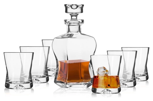 Набор для виски Krosno Автограф 7 предметов, штоф 500 мл, стаканы для виски  290 мл 6шт, стекло, п/к