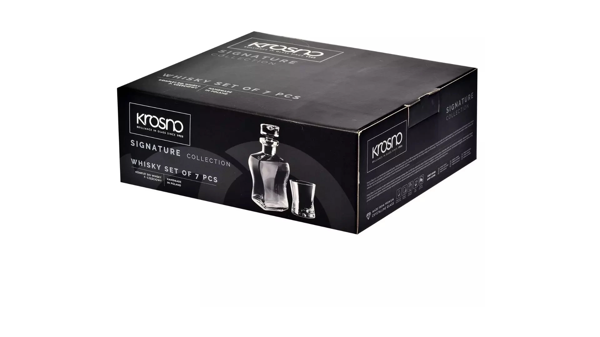 Набор для виски Krosno Автограф 7 предметов, штоф 500 мл, стаканы для виски  290 мл 6шт, стекло, п/к