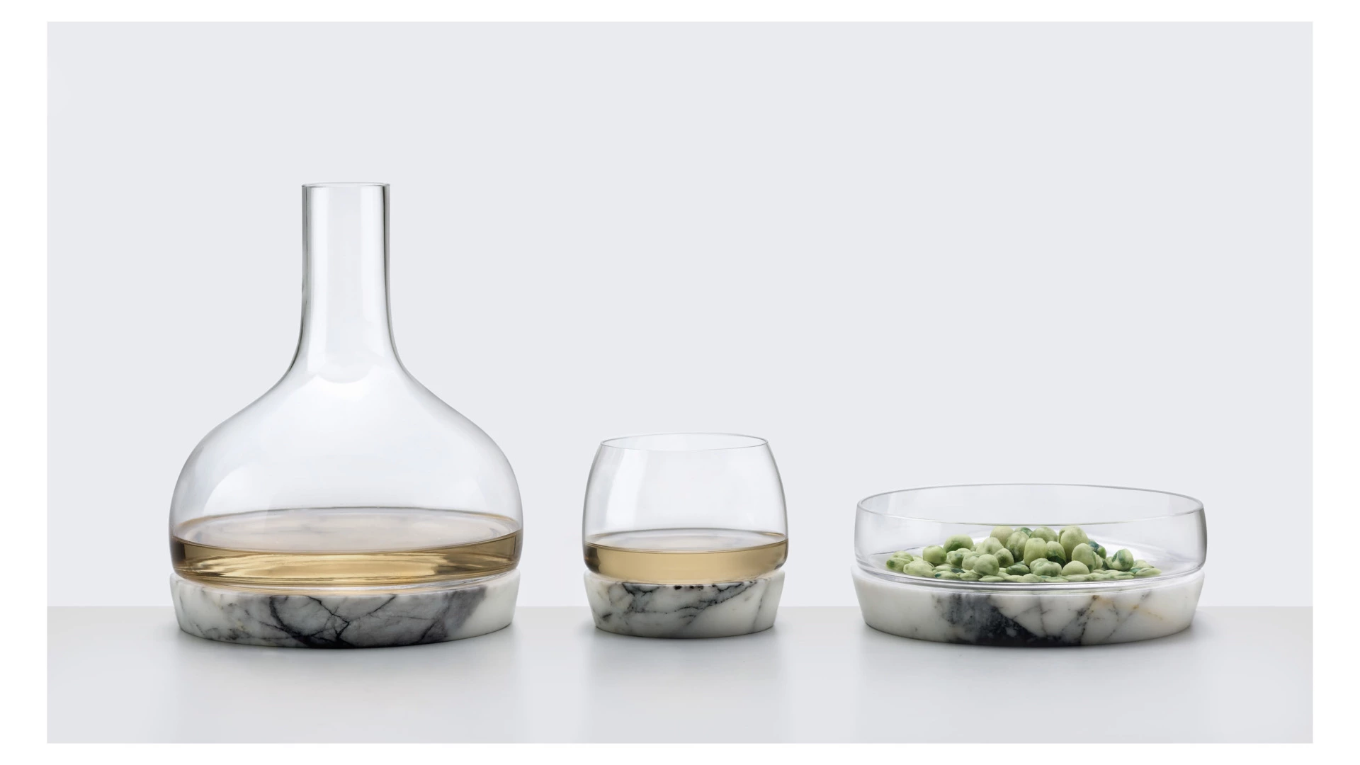 Декантер для вина Nude Glass Прохлада 1,25 л, стекло хрустальное, мрамор