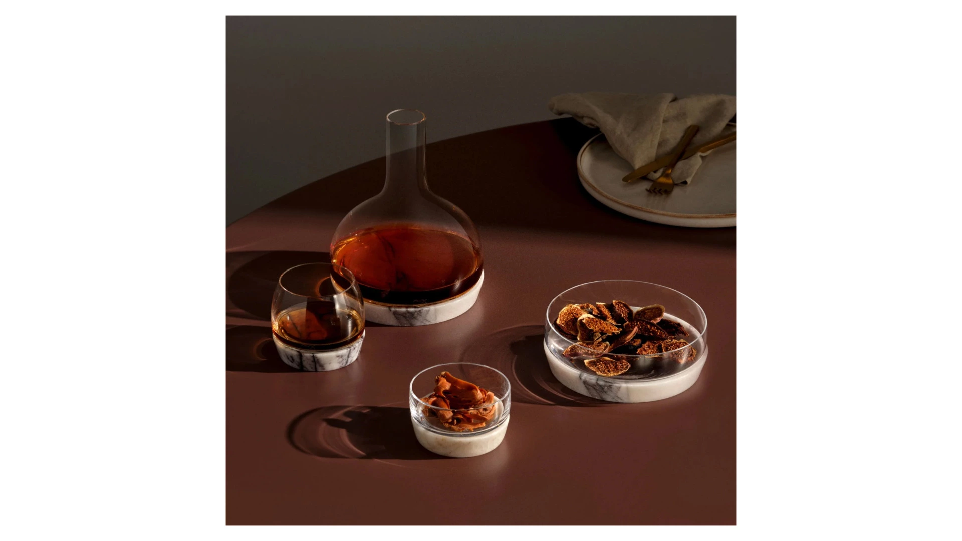 Декантер для вина Nude Glass Прохлада 1,25 л, стекло хрустальное, мрамор