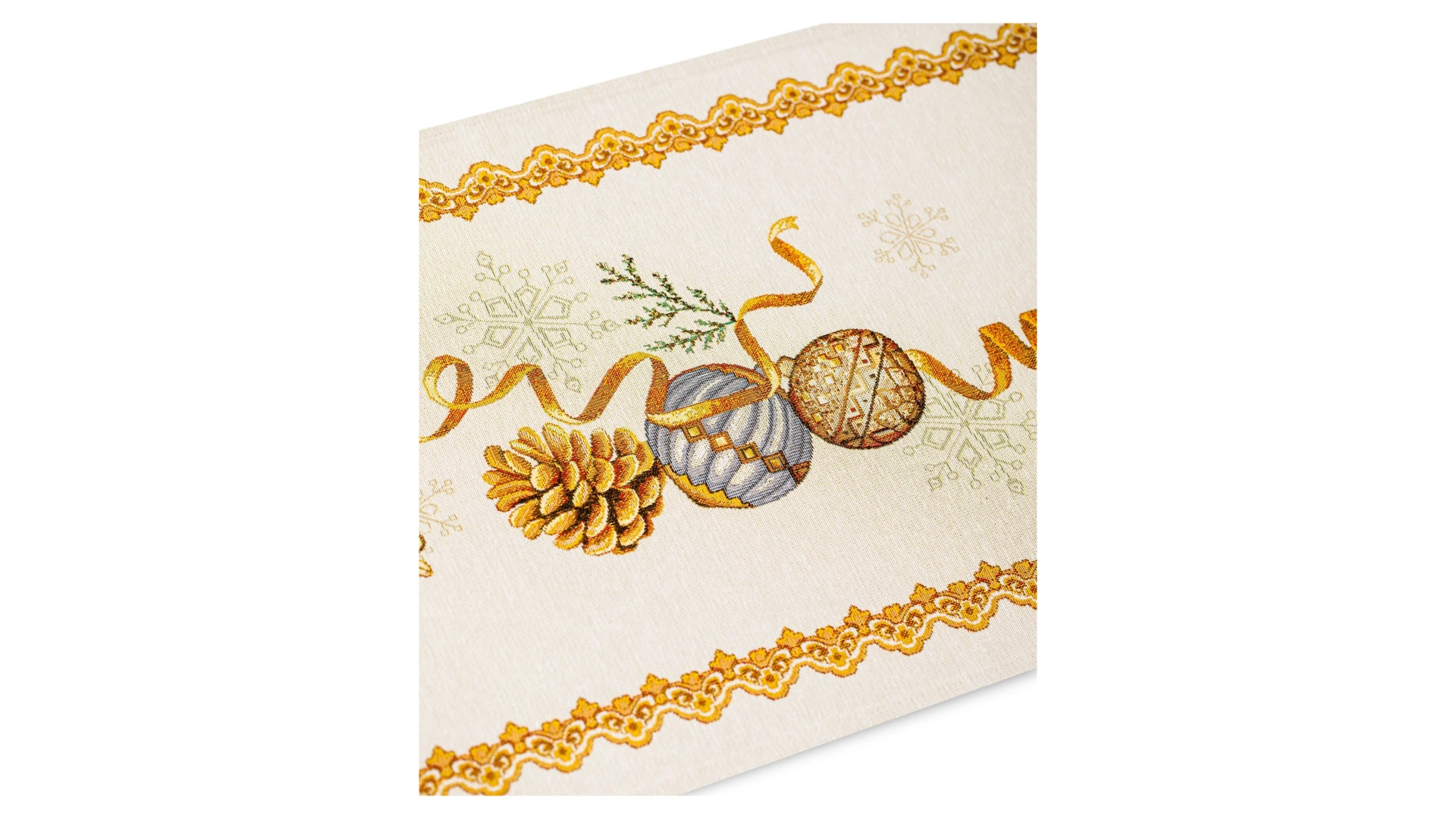 Дорожка для стола Eurotex Сани Деда Мороза Люрекс 45х140 см, гобелен, п/к