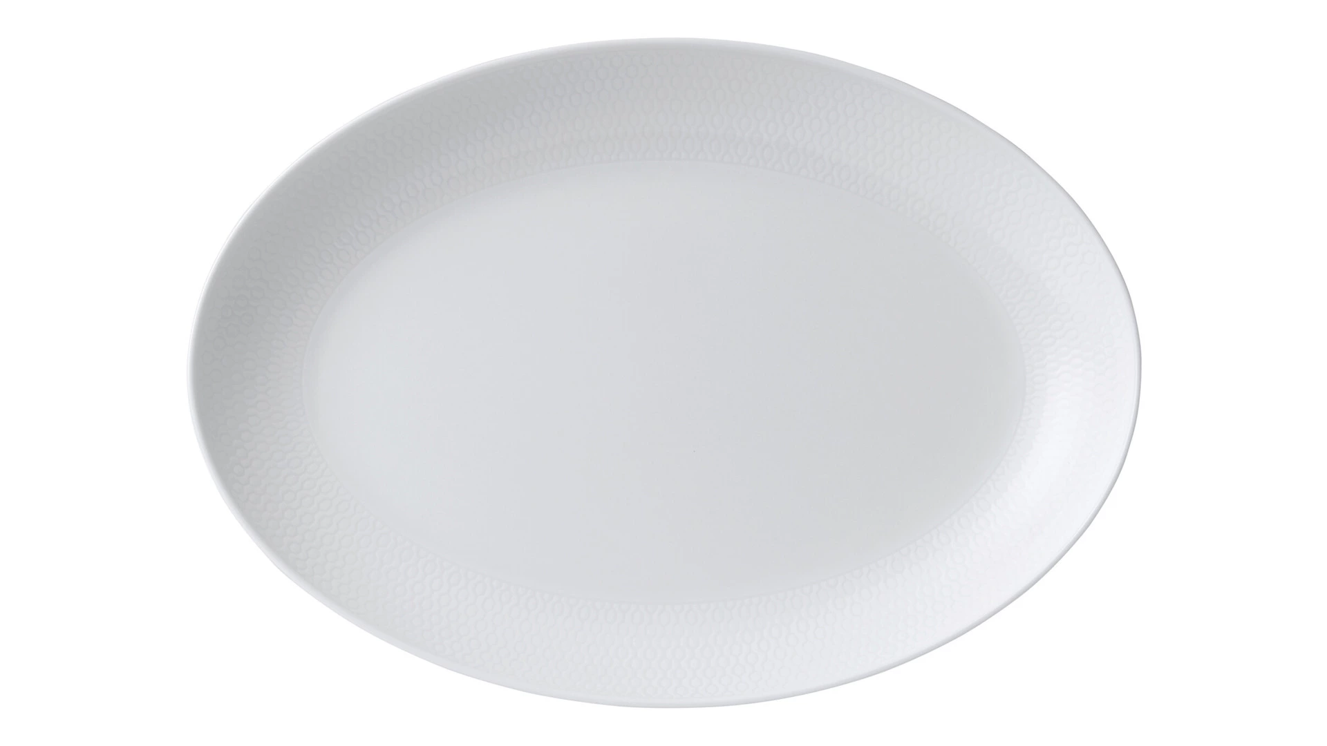 Блюдо овальное Wedgwood Джио 36х25 см, фарфор костяной
