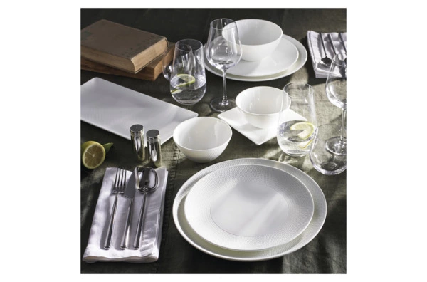 Блюдо прямоугольное Wedgwood Джио 32 см, кант, фарфор костяной