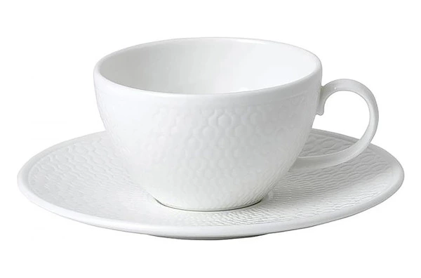 Чашка чайная с блюдцем Wedgwood Джио 340 мл, фарфор костяной
