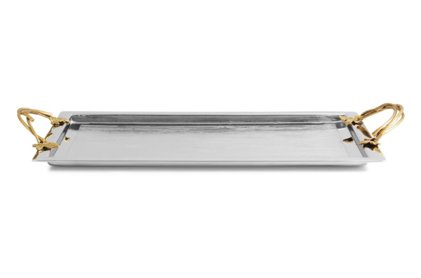 Поднос с ручками Michael Aram Плющ и дуб 57x32 см, сталь нержавеющая