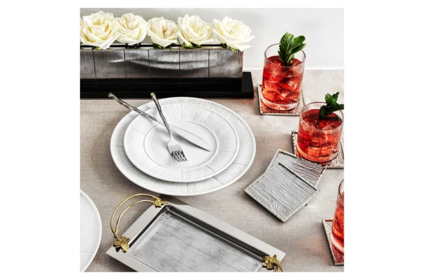 Поднос с ручками Michael Aram Плющ и дуб 57x32 см, сталь нержавеющая