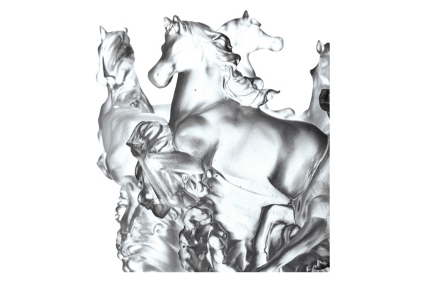 Ваза Cristal de Paris Бегущие лошади 22 см, сатин
