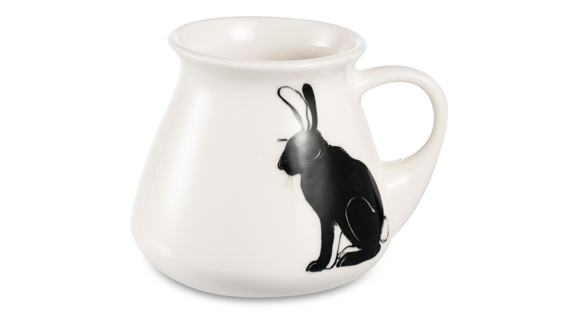 Чашка чайная с блюдцем Терра Керамос Турка Граффика-кролик, подглазурная роспись, фарфор твердый