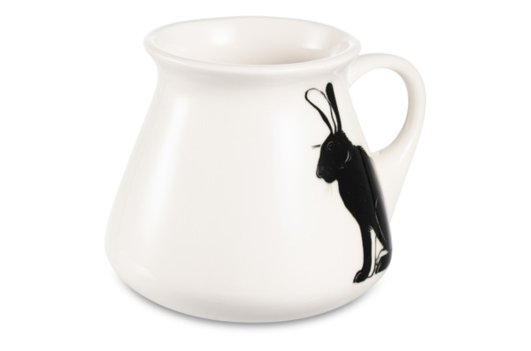 Чашка чайная с блюдцем Терра Керамос Турка Граффика-кролик, подглазурная роспись, фарфор твердый