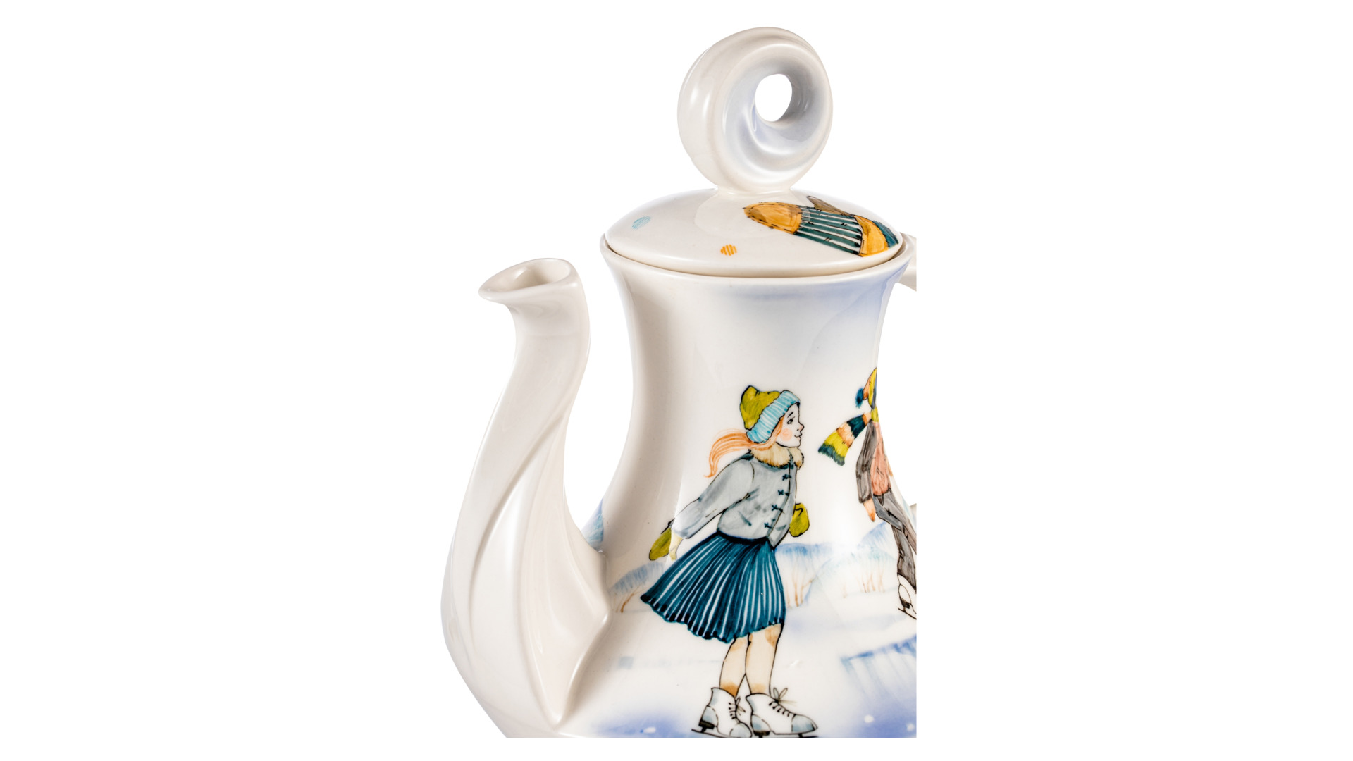 Сервиз чайный Терра Керамос Зимние забавы на 2 персоны 5 предметов, подглазурная роспись, фарфор тве