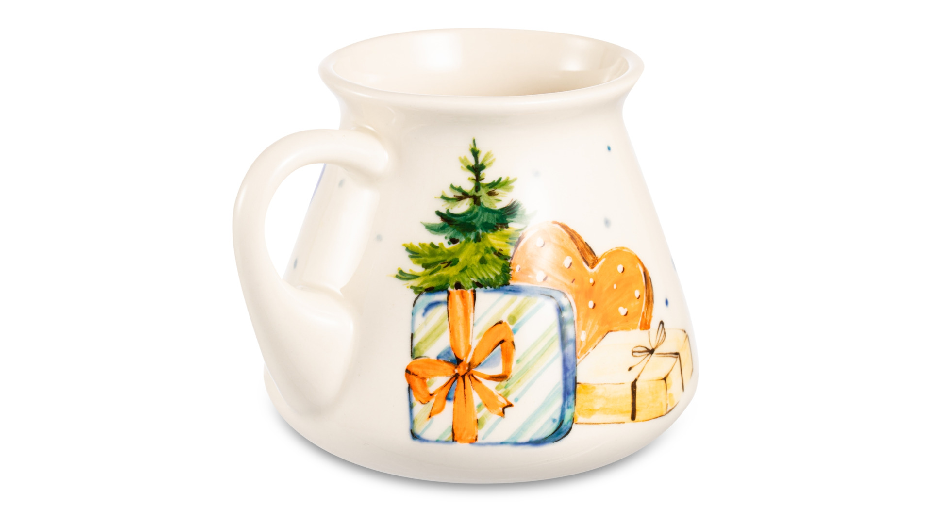 Чашка чайная с блюдцем Терра Керамос Турка Рождество, подглазурная роспись, фарфор твердый