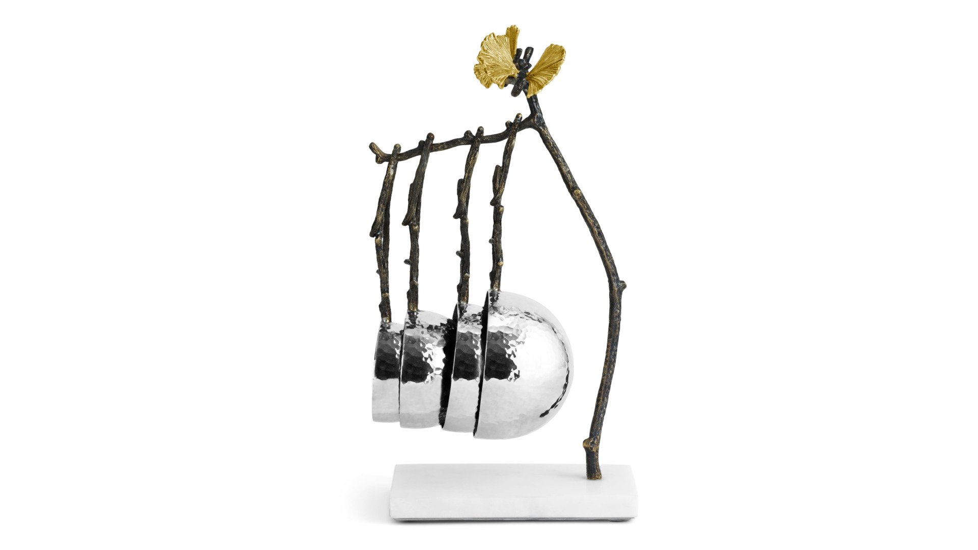 Набор мерных ложек на подставке Michael Aram Бабочки гинкго 5 предметов, сталь нержавеющая