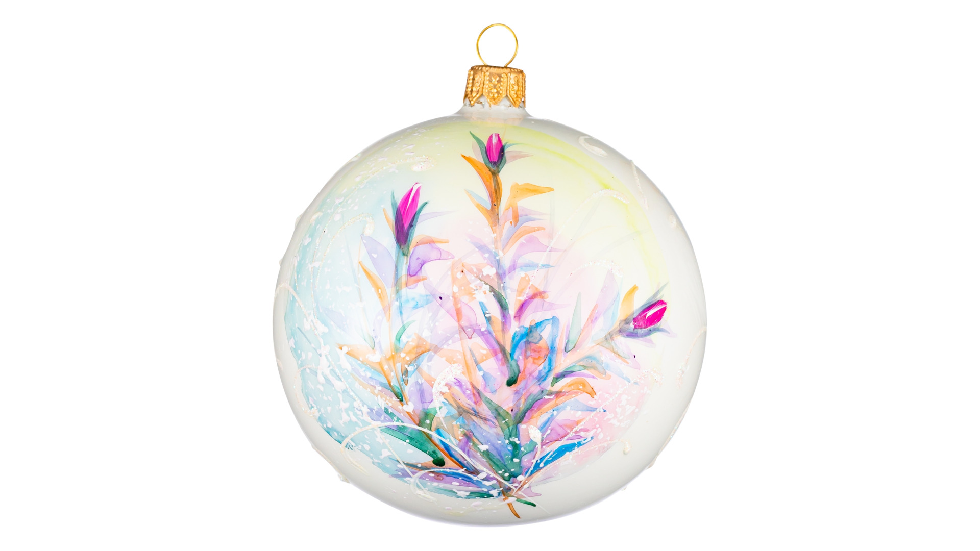 Украшение елочное шар Bartosh Цветы-Ностальгия 10 см, стекло