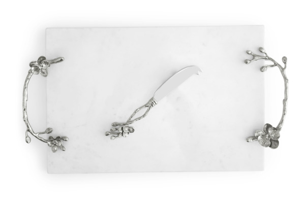 Доска для сыра с ножом Michael Aram Белая орхидея 46 см, мрамор