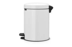 Ведро для мусора с педалью Brabantia NewIcon Н29 см, 5 л, сталь нержавеющая, белое