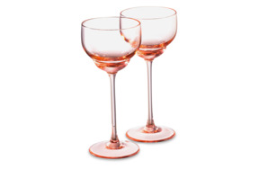 Набор бокалов для десертного вина Klimchi Тени 135 мл, 2 шт, богемское стекло, розовый