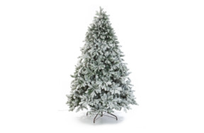 Ель искусственная с вплетенной гирляндой Crystal Trees Мольвено в снегу 155 см, зеленая
