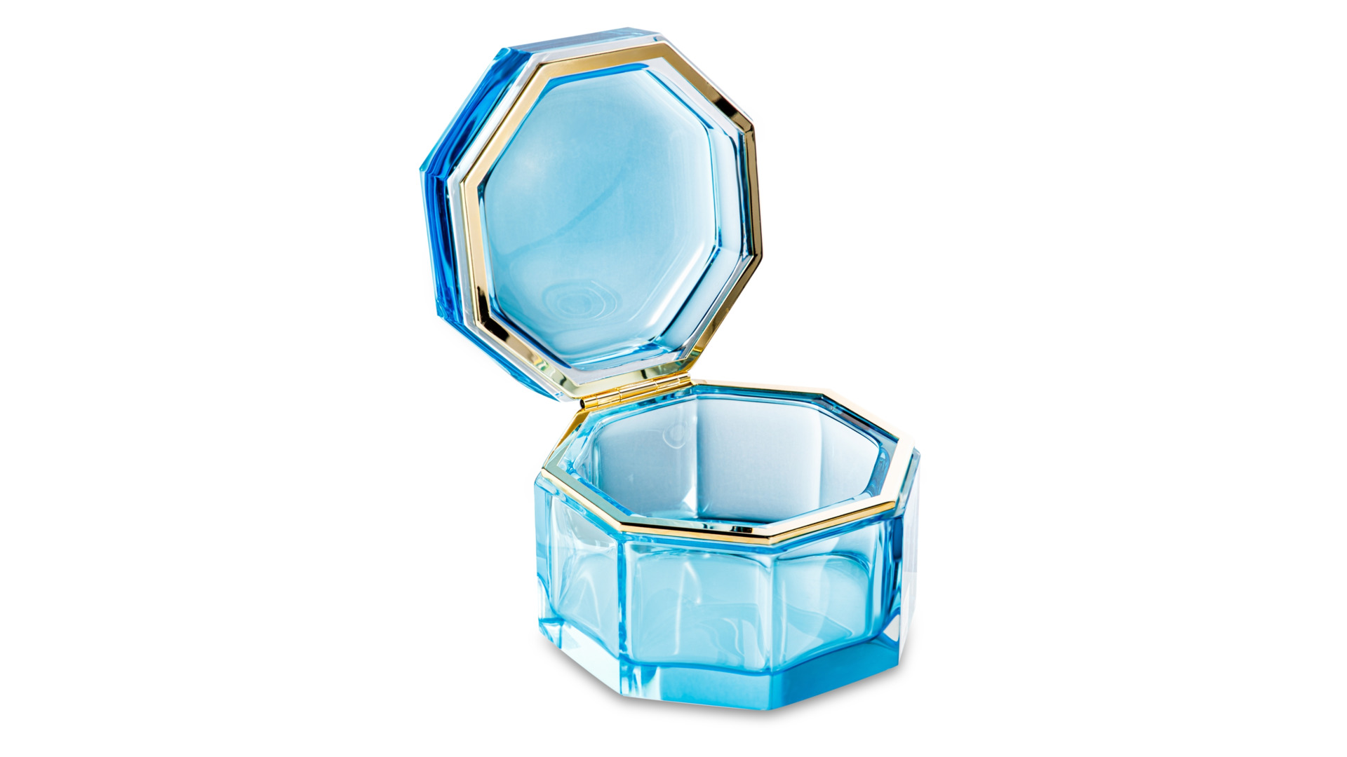 Шкатулка для ювелирных украшений Alessandro Mandruzzato 14x14x19 см, голубая, муранское стекло