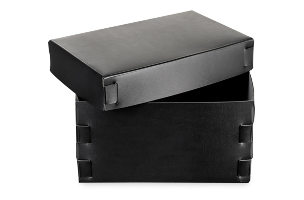 Коробка ADJ Snob  25x15х13,5 см, кожа натуральная, черная