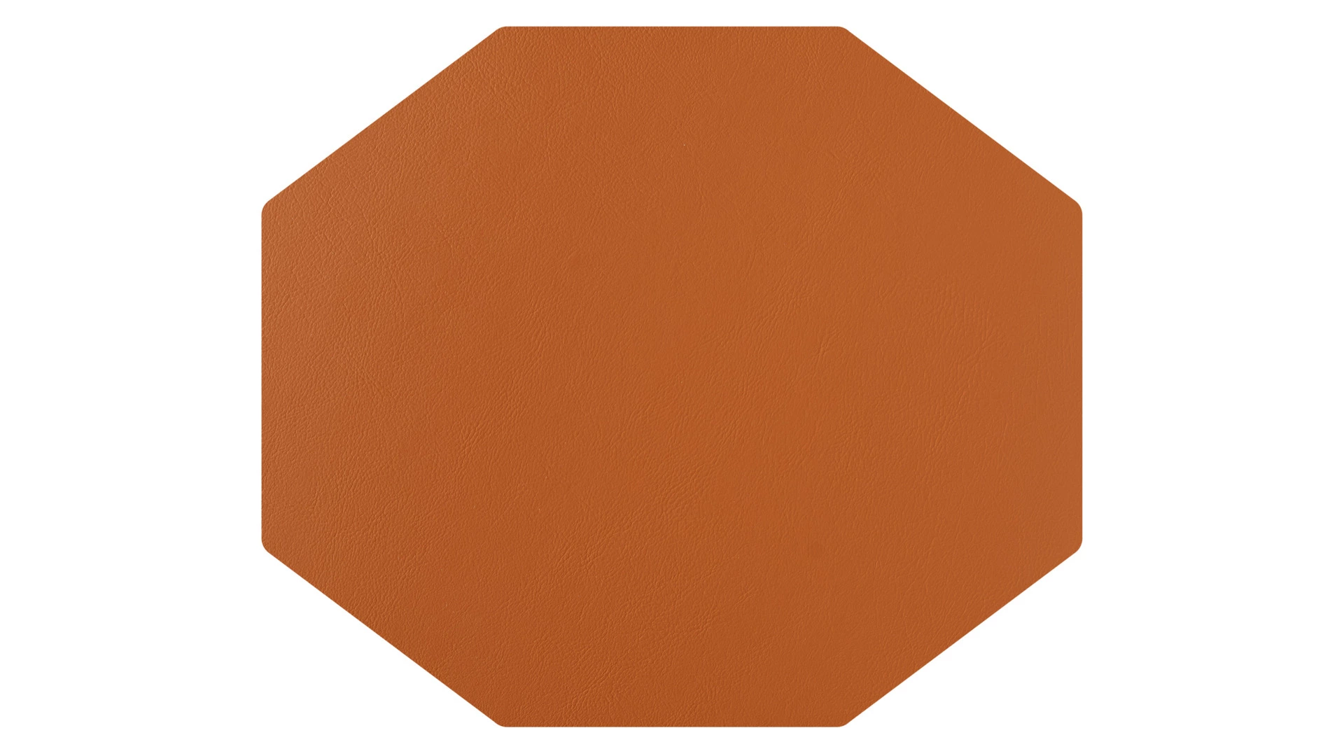 Плейсмат октагон ADJ 44,5х38 см, кожа натуральная, коньяк/бордо