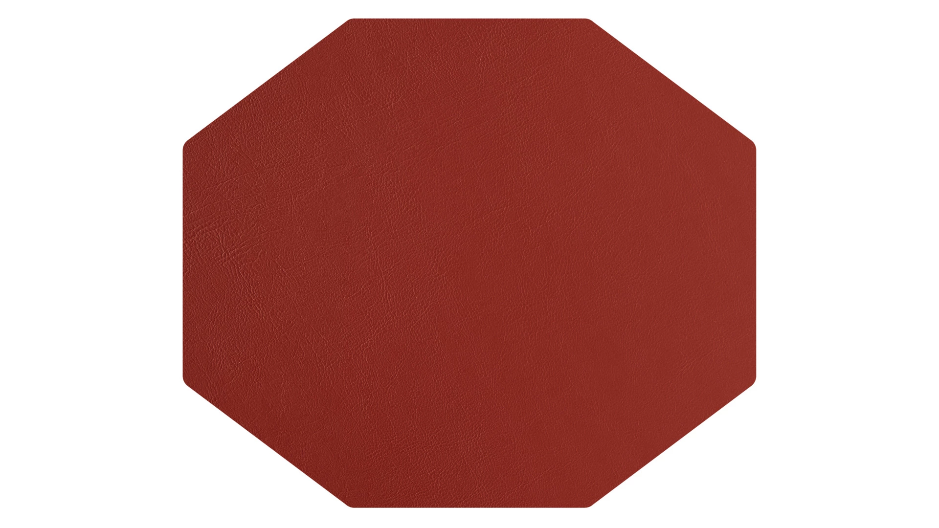 Плейсмат октагон ADJ 44,5х38 см, кожа натуральная, коньяк/бордо