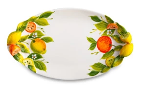 Блюдо овальное Edelweiss Лимоны и апельсины 32х20 см, керамика