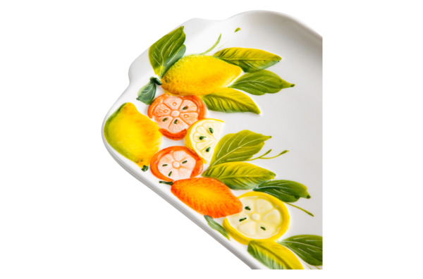 Блюдо прямоугольное Edelweiss Лимоны и апельсины 26х16 см, керамика
