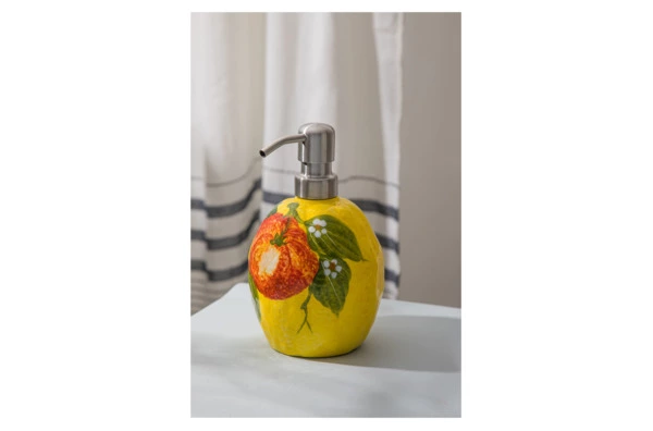 Диспенсер для мыла Edelweiss Лимоны и апельсины 10 см, h17 см,  керамика