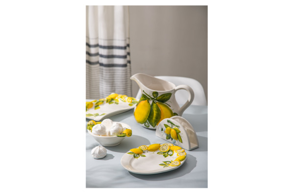 Салатник порционный Edelweiss Лимоны и цветы 13х13 см, керамика