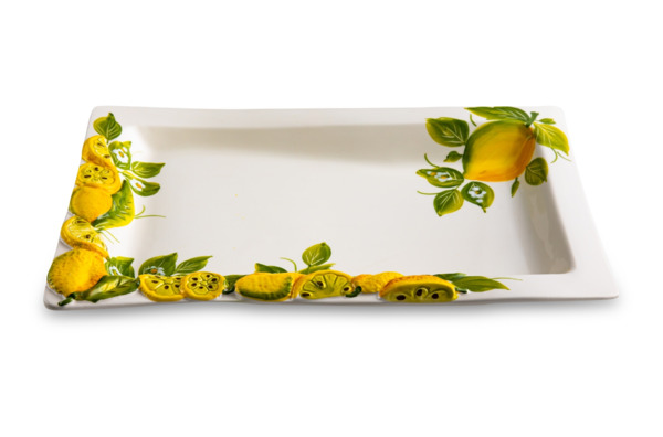 Блюдо прямоугольное Edelweiss Лимоны и цветы 33х20 см, керамика