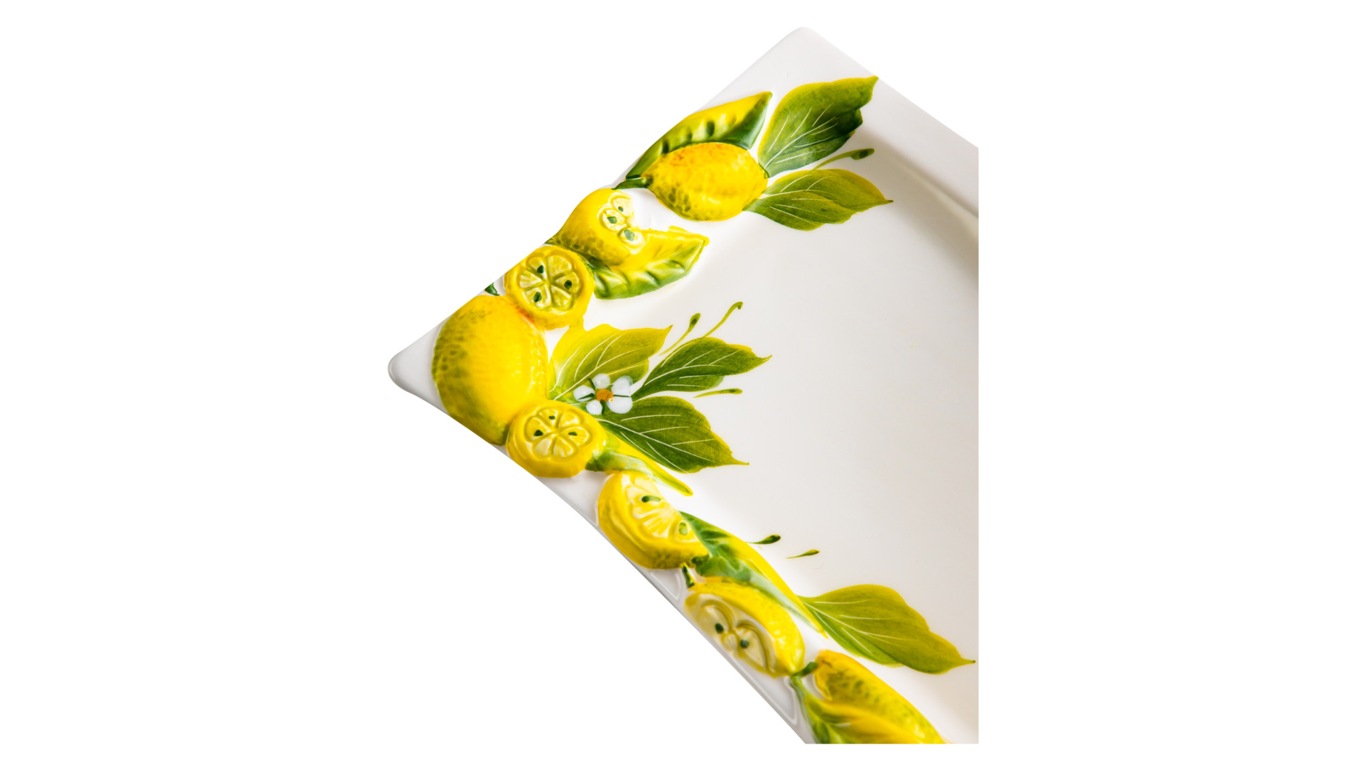 Блюдо прямоугольное Edelweiss Лимоны и цветы 25х12 см, керамика